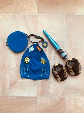 Build-A-Bear Blue Paw Patrol Dog Police Uniform & Brown Shoes Outfit